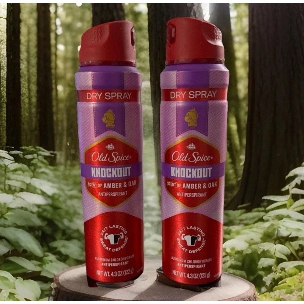2 New Old Spice Mens Antipespirant Deodorant Invisible Dry Spray Knockout 4.3 oz
